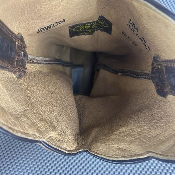 J.B Dillon Cowboy Boots Men's 10 B Brown Goat Leather Western Made In Mexico. - Picture 11 of 14